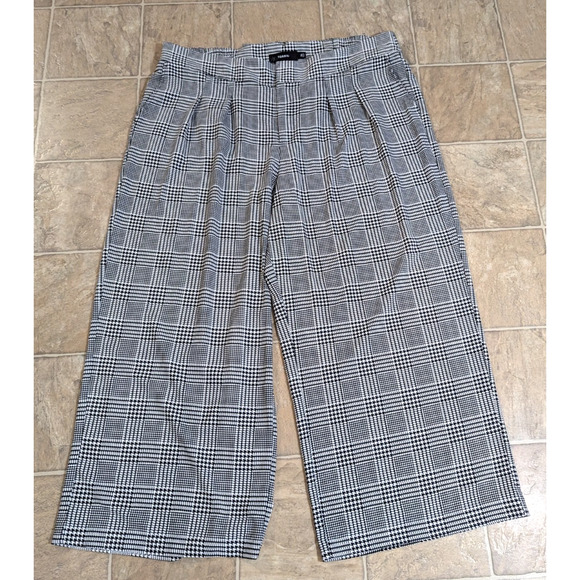 New Torrid sz 26 Pants wide leg studio crepe high rise glen plaid 1083 - Picture 1 of 6